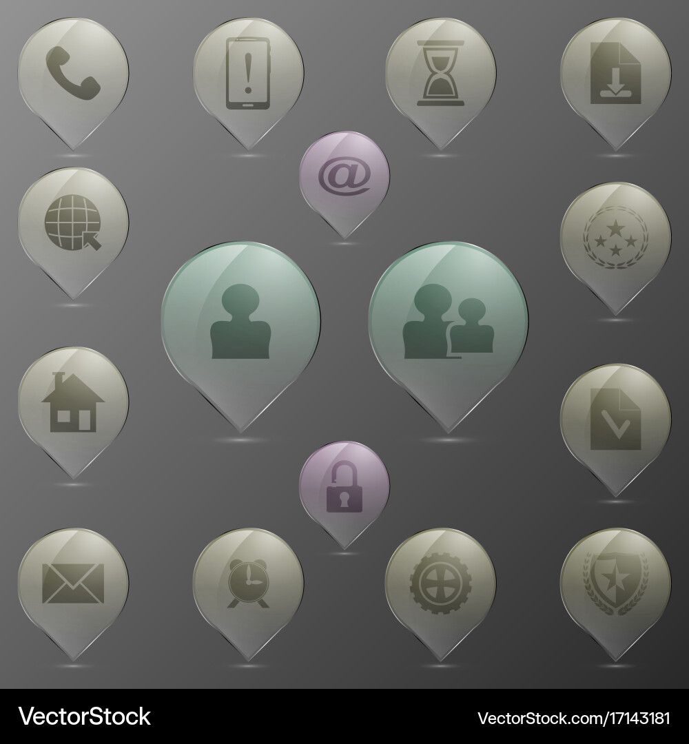 Set of transparent map pointers vector image