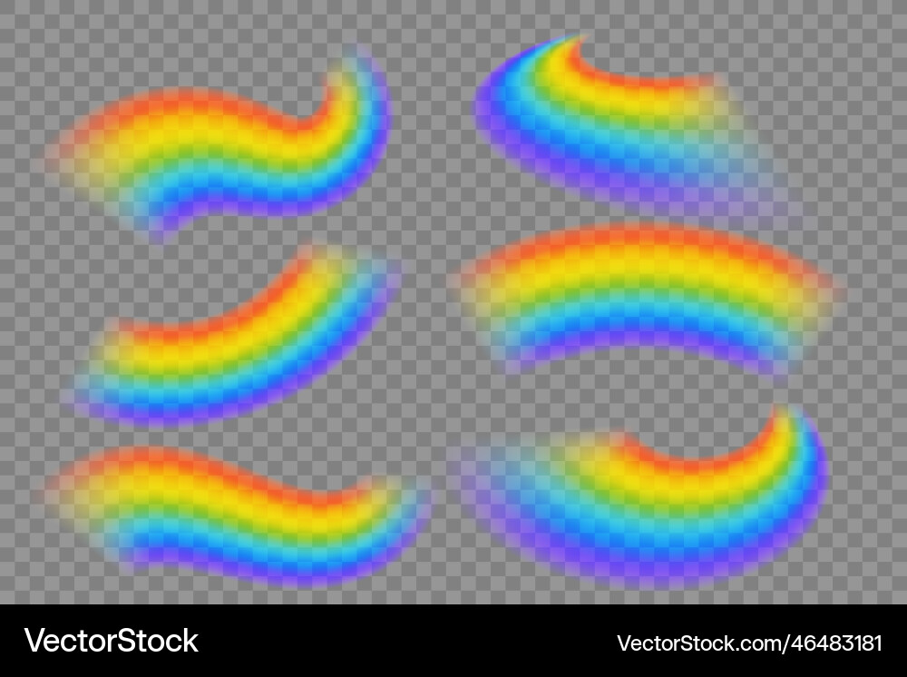 Set of transparent rainbow design Vector Image