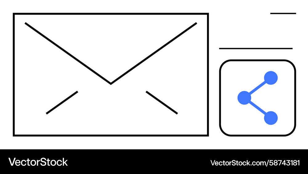 Share Icon Envelope Communication Vector Image