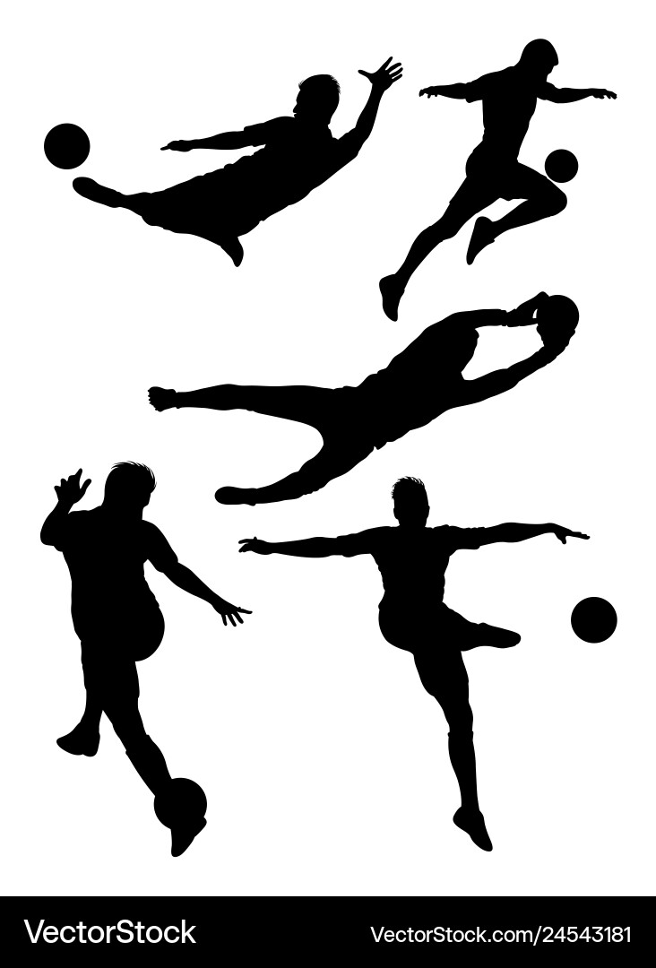 Soccer Player Silhouette - Dynamic Action Vector Image