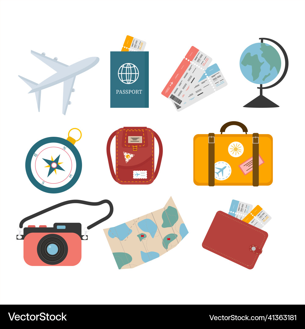 Vacation theme kit for use in web design Vacation theme kit for use in web design vector image