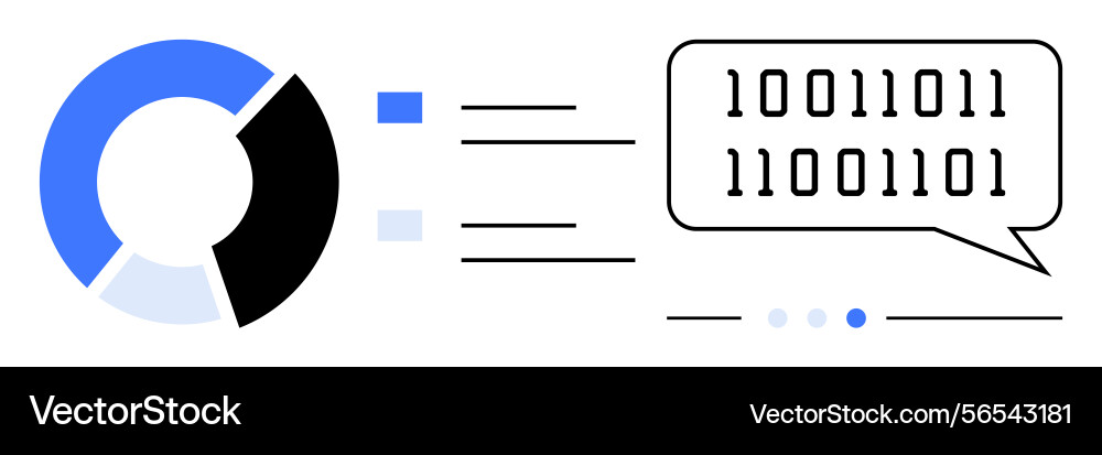 Visualisierung von Daten mit Binärcode und Pie-Chart Visualisierung von Daten mit Binärcode und Pie-Chart vektorbild