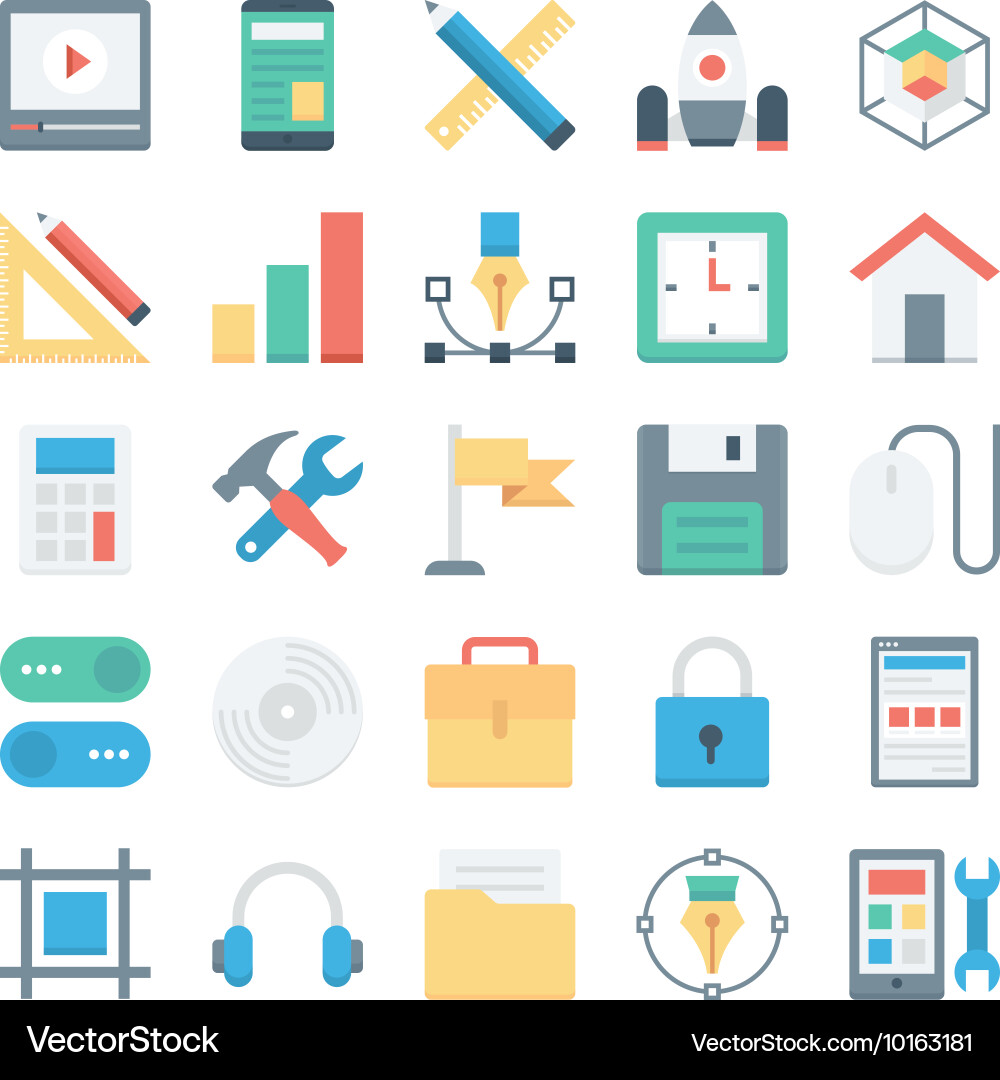 Web design and development icons 2 vector image