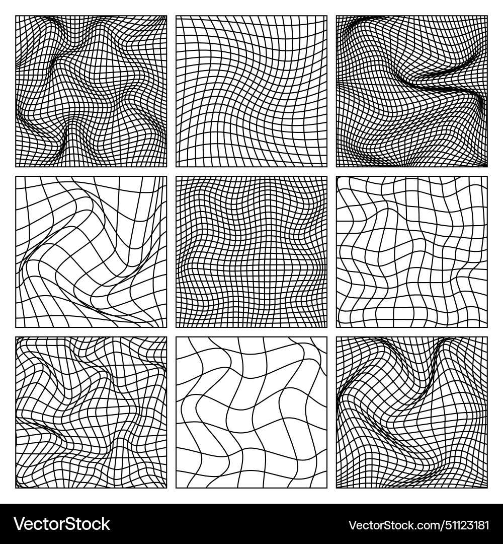 Wireframe shapes lined perspective mesh 3d grid Wireframe shapes lined perspective mesh 3d grid vector image