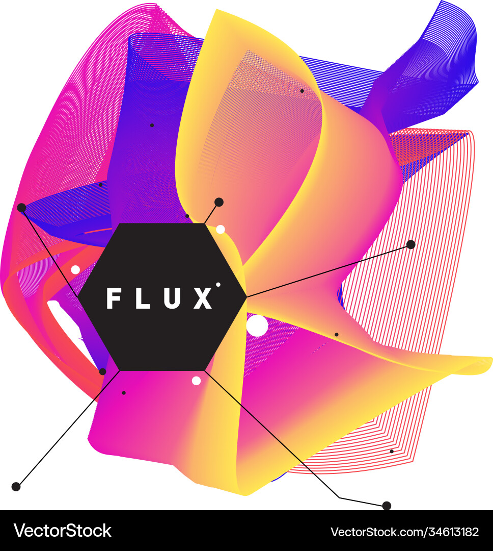 3d colorful wave background dynamic flux effect Vector Image