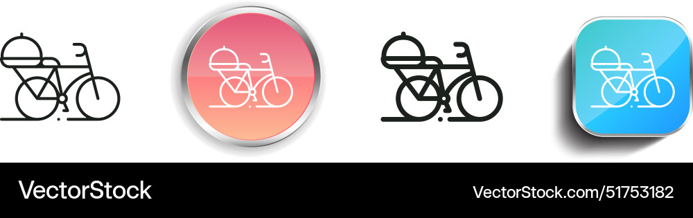 Bicycle icon thin linear regular and button style Bicycle icon thin linear regular and button style vector image