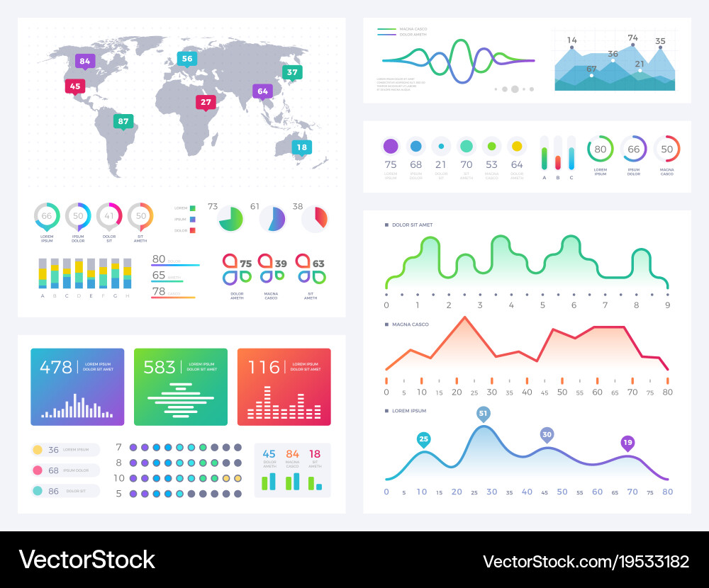 Business Chart and Workflow Data vector image