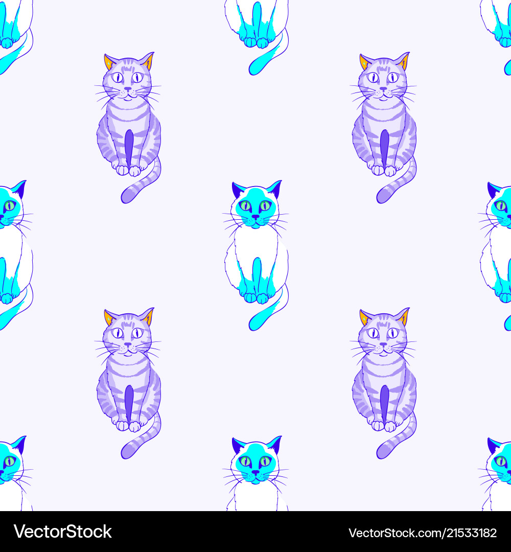 Cats seamless pattern Vector Image