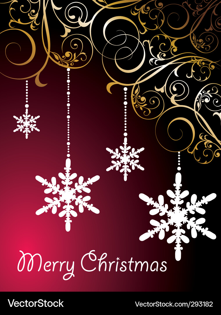 Christmas Floral Snowflake Background Vector Image