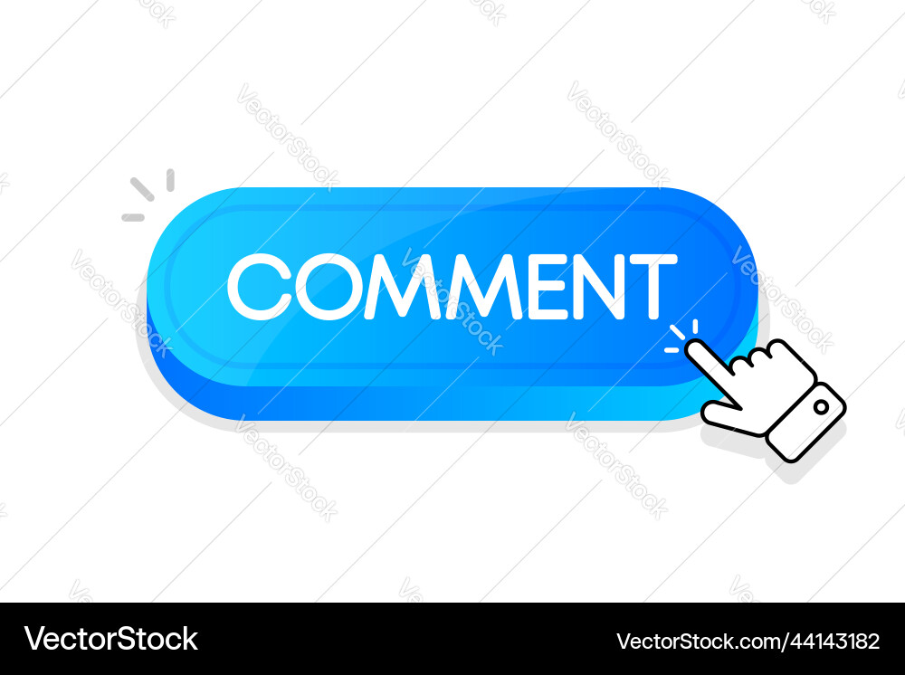 Comment 3d button mouse touched Comment 3d button mouse touched Vector Image
