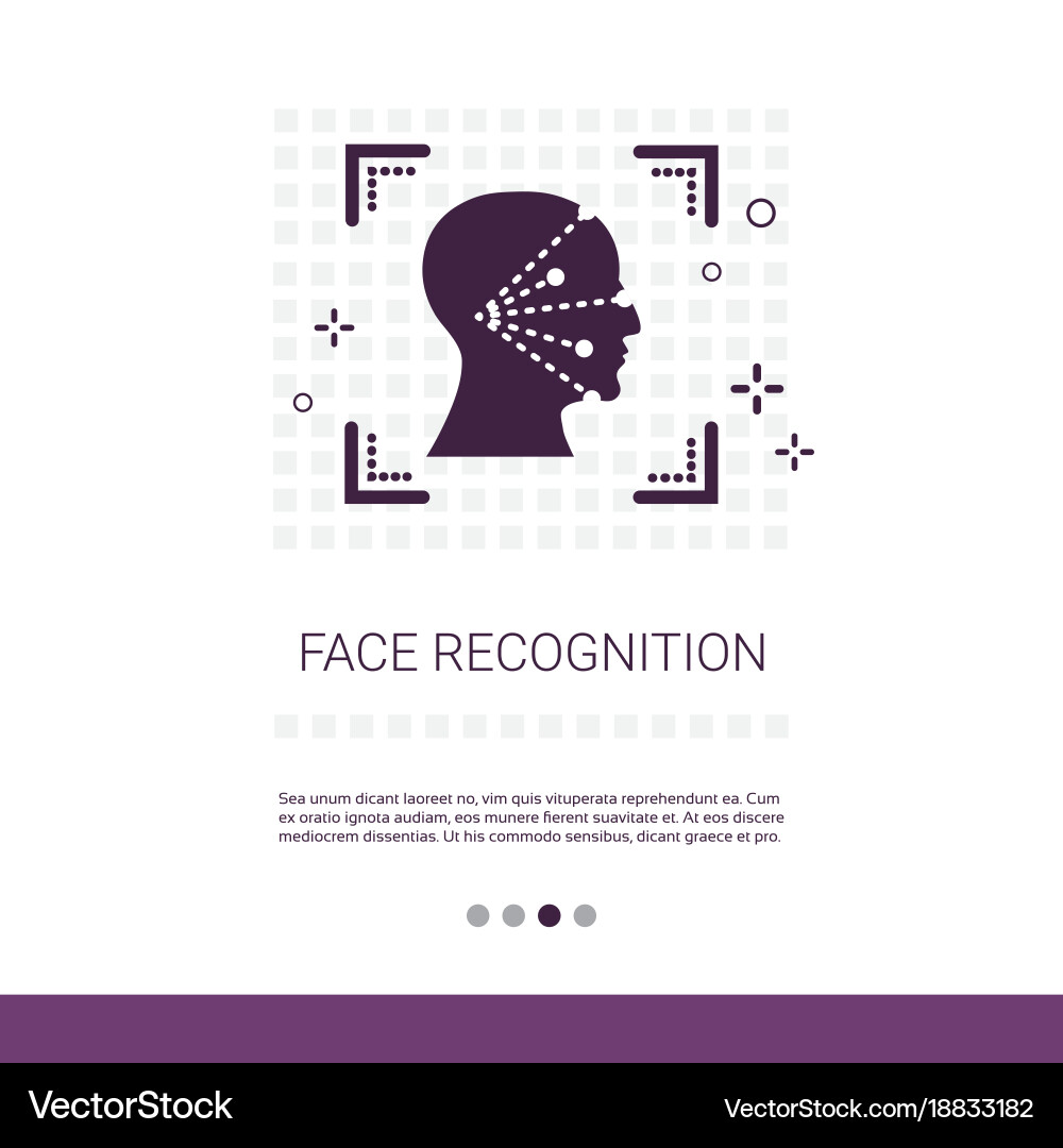 Face scanning app recognition system biometric Vector Image