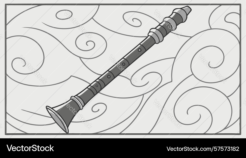 Flute on abstract swirl pattern design Vector Image