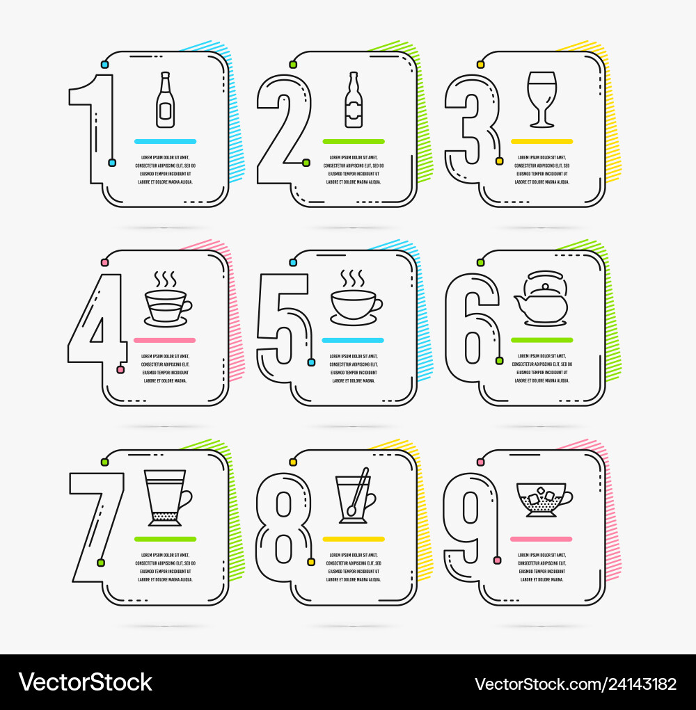 Infographic template with numbers 9 options set Vector Image