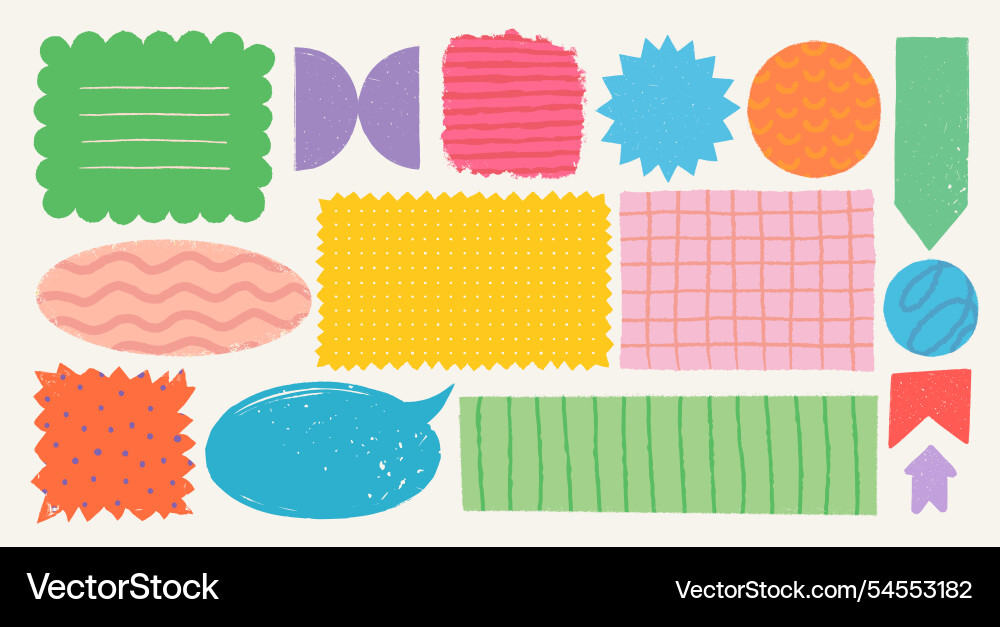 Memo notes and stickers in rough rustic style Memo notes and stickers in rough rustic style vector image