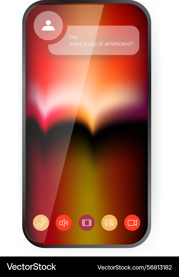 Modern chat ui with warm gradient and message vector image