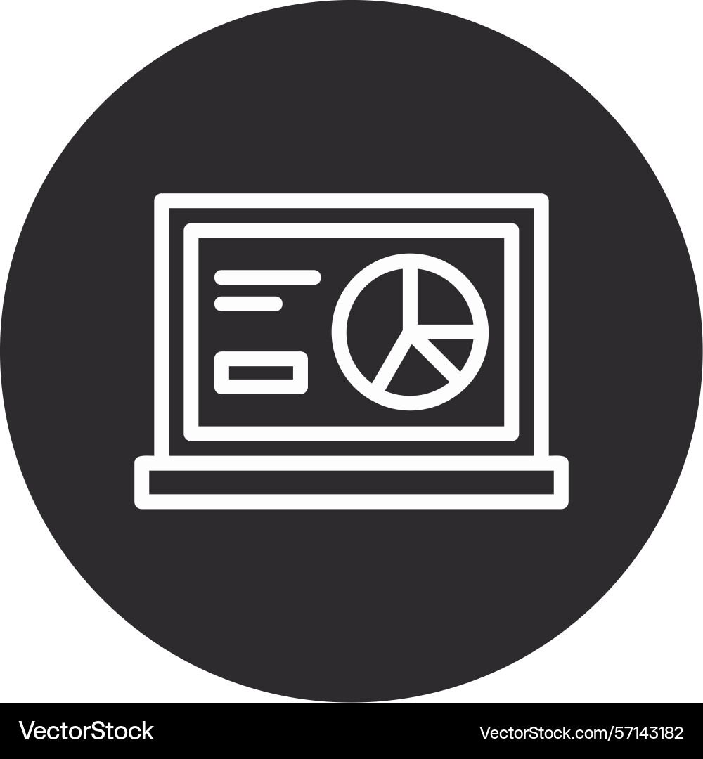 Pie chart inverted circle black Vector Image