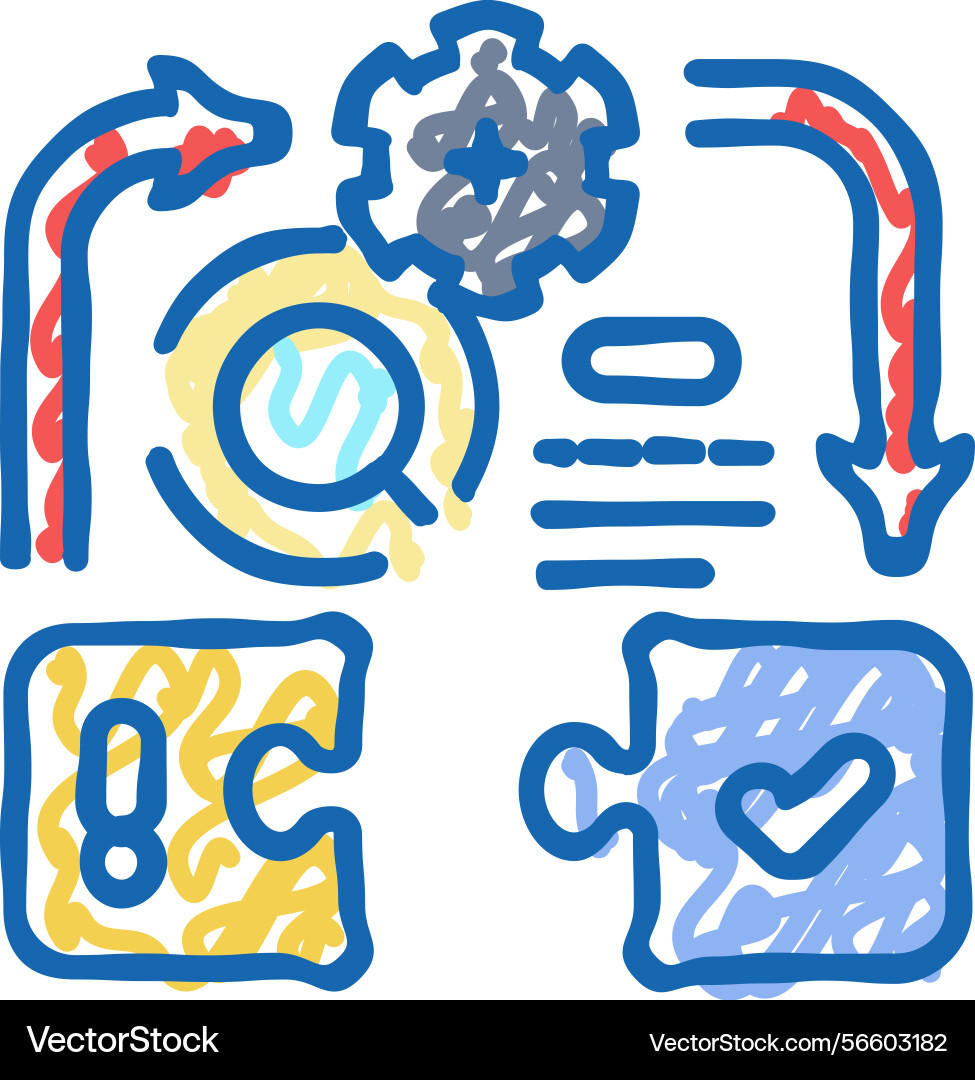 Problem solving business process icon doodle vector image