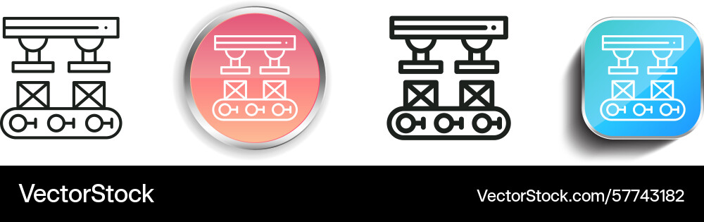 Robot arm icon thin linear regular and button Robot arm icon thin linear regular and button vector image