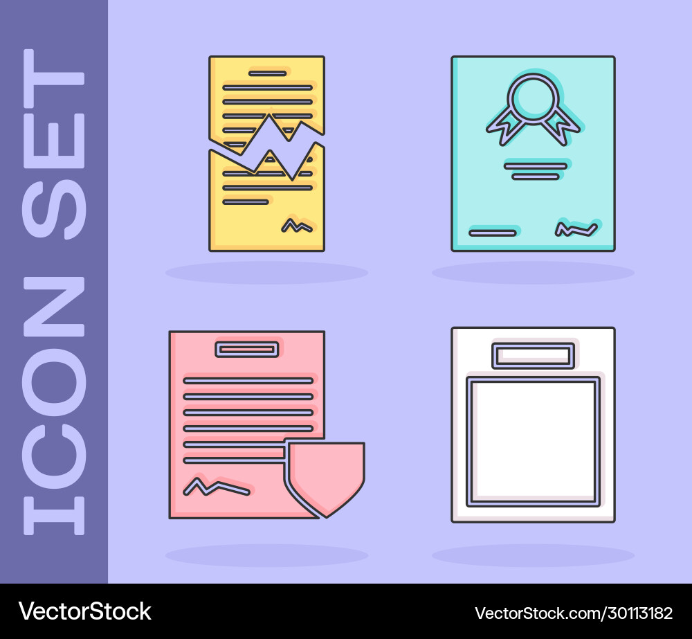 Set empty form torn contract Set empty form torn contract vector image