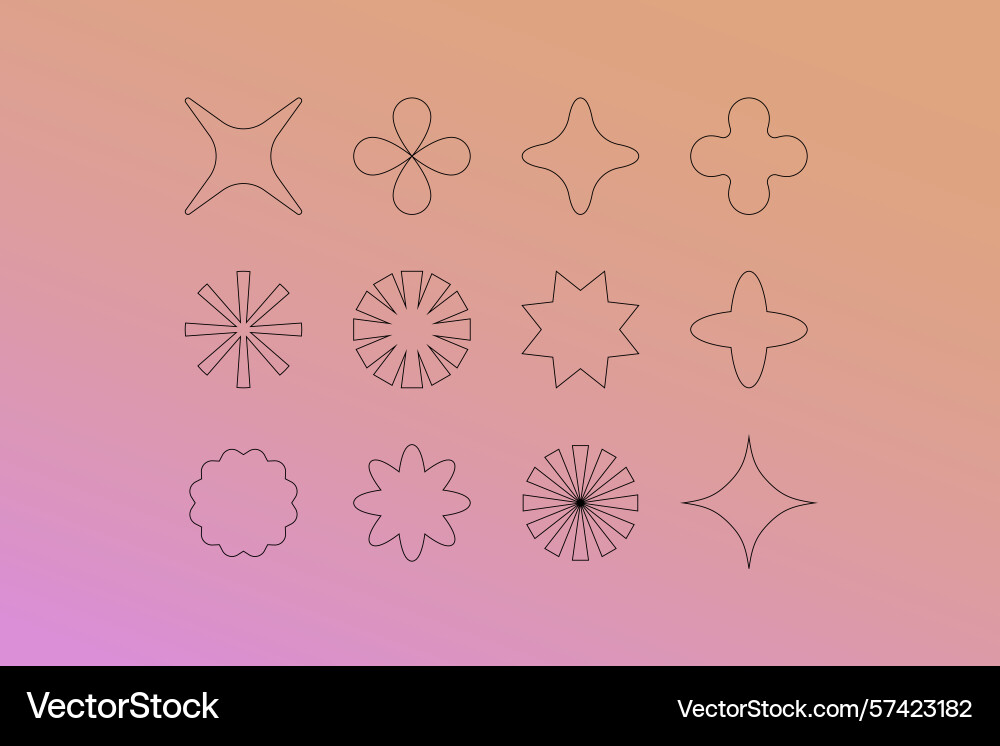 Set of linear design elements for logo templates Set of linear design elements for logo templates vector image