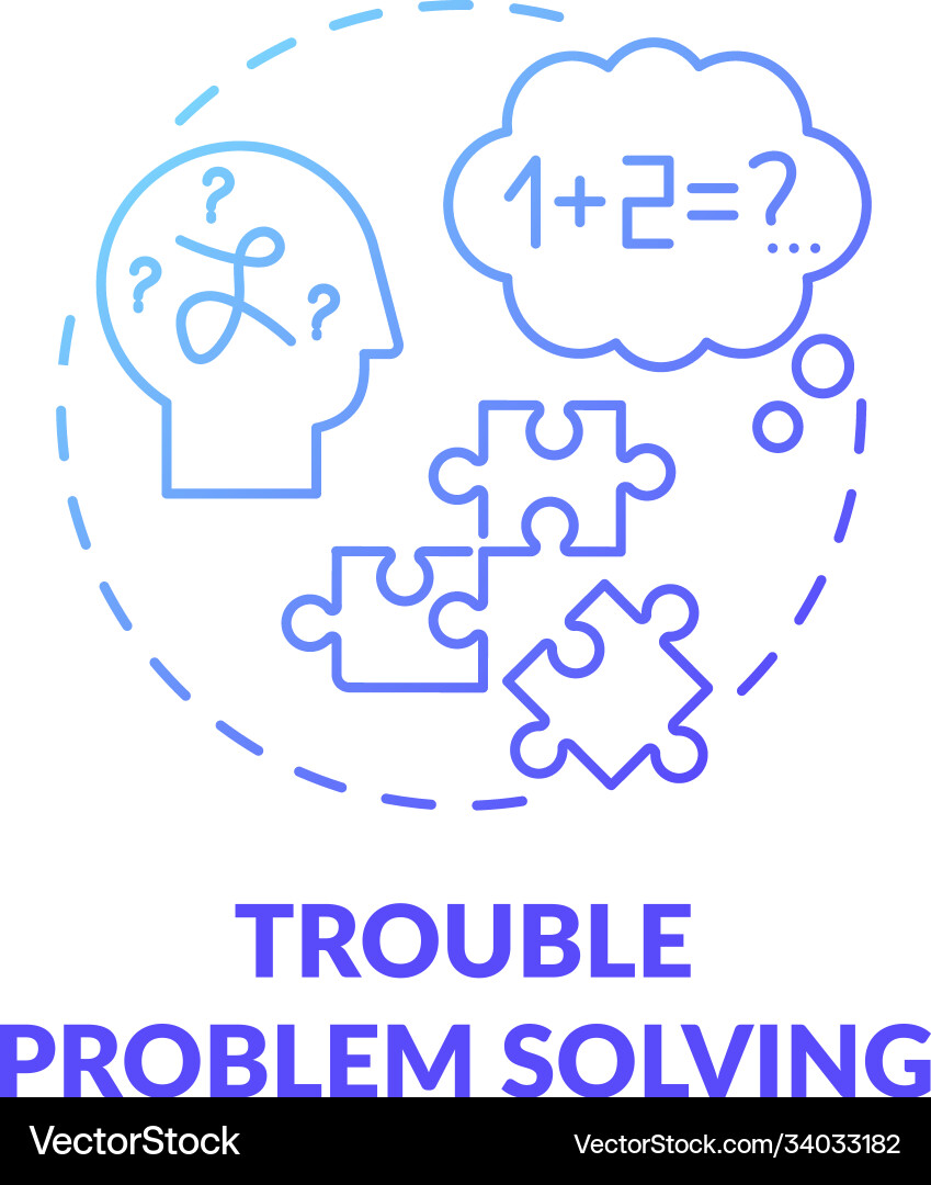 Trouble problem solving blue gradient concept icon vector image