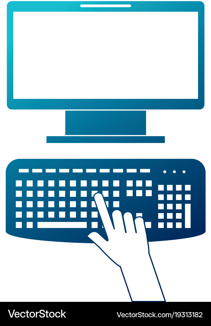 User at Computer Desktop vector image