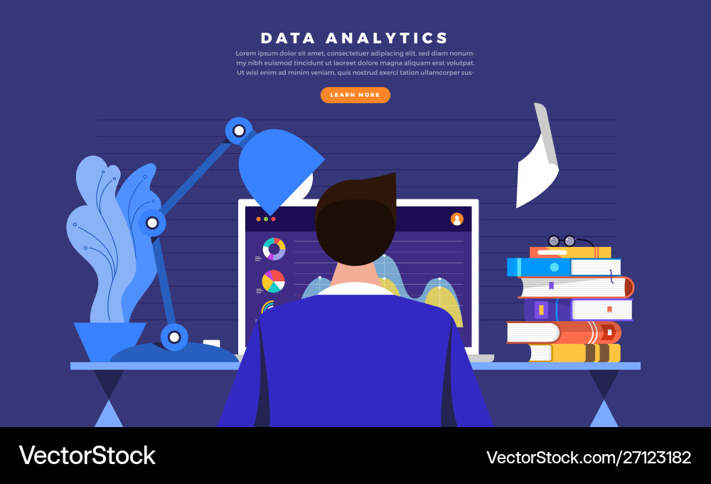 Working data analysis Working data analysis vector image