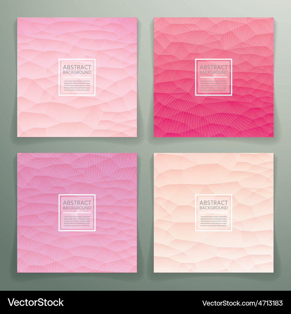 Abstract polygonal with square text red background vector image