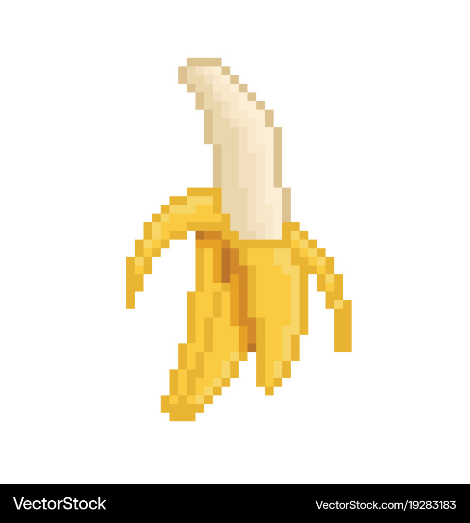 Banana pixel icon in the eps 8 format Vector Image