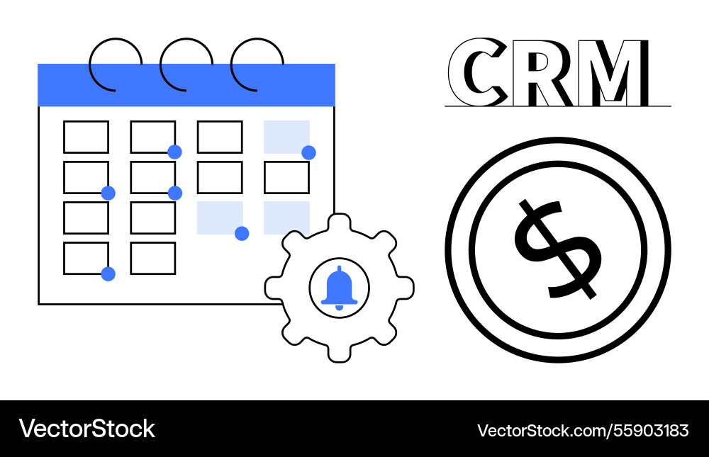 Calendar scheduling with crm integration Calendar scheduling with crm integration vector image