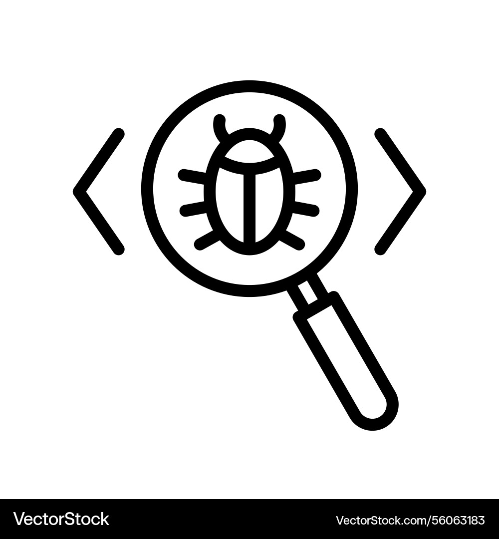 Code review for search and find a software bug Code review for search and find a software bug vector image