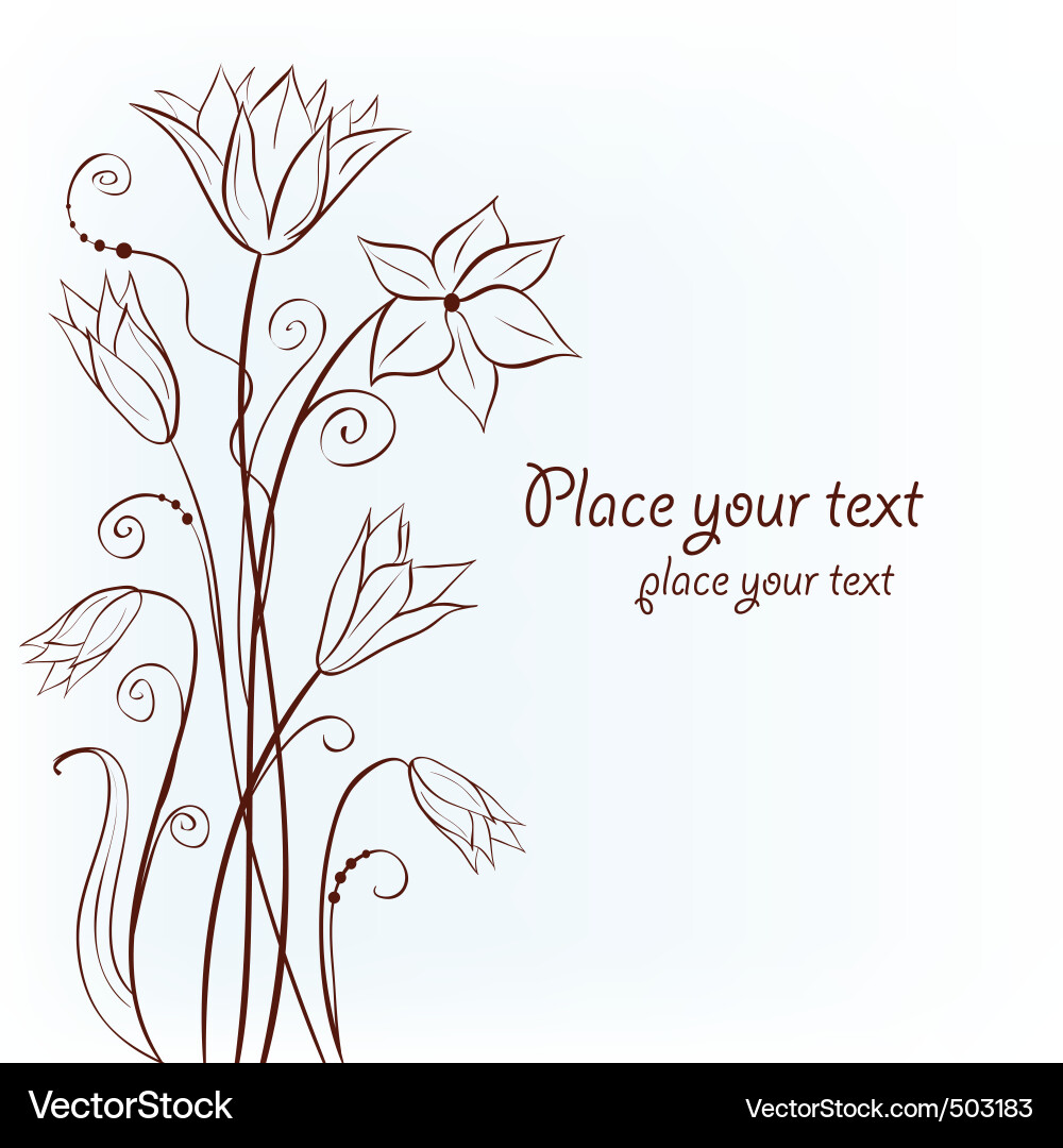 Cute floral card Vector Image