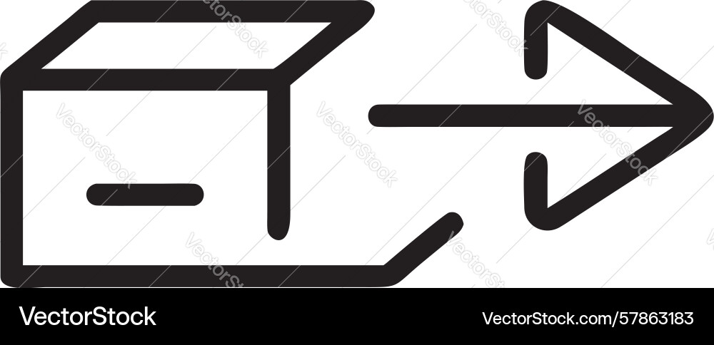 Data export box with arrow icon graphic design vector image