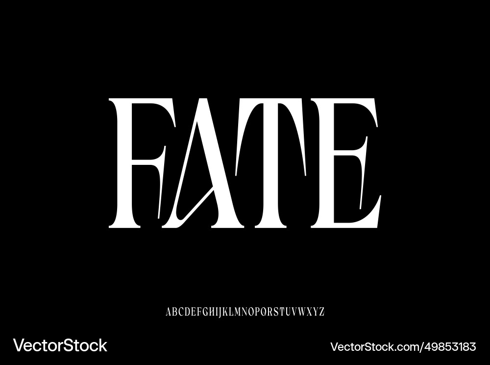 Decorative sharp serif alphabet display font Decorative sharp serif alphabet display font vector image