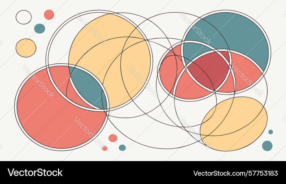 Dynamic overlapping geometric circles abstract vector image