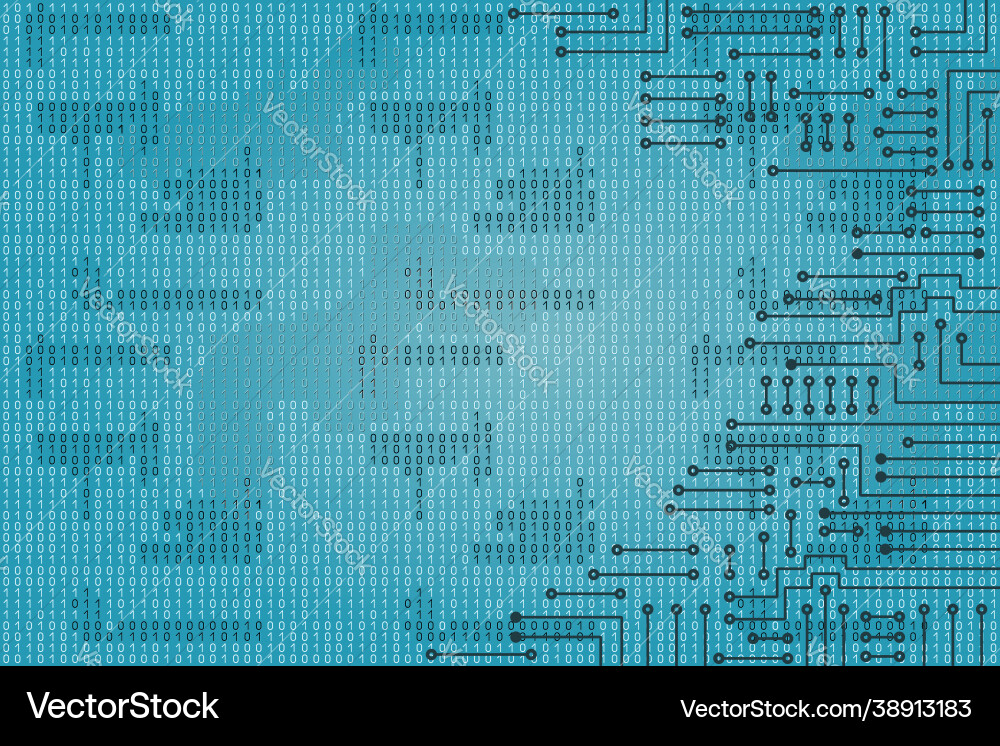 Electronic circuit and binary code Electronic circuit and binary code vector image