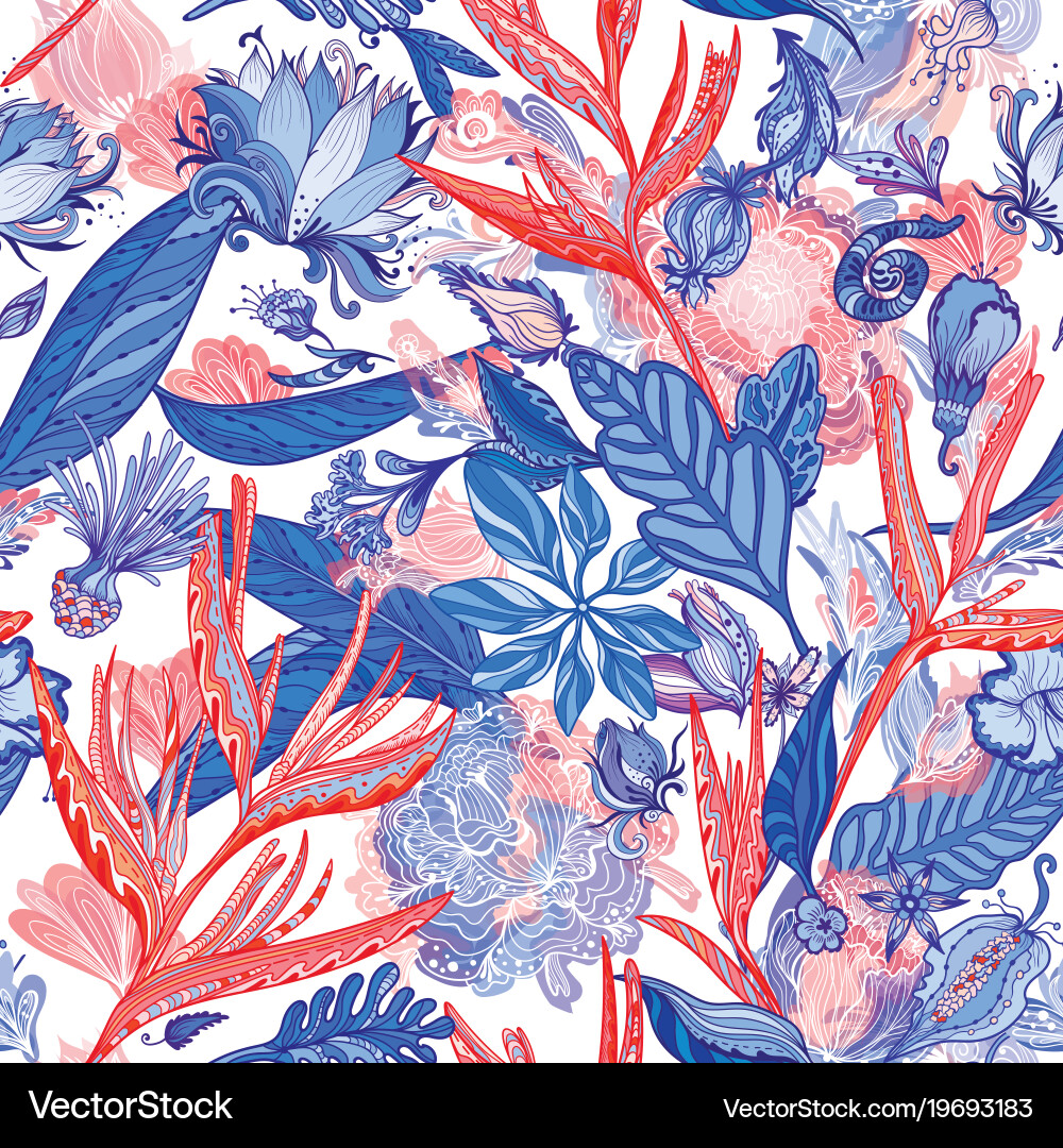 Exotic Floral Pattern vector image