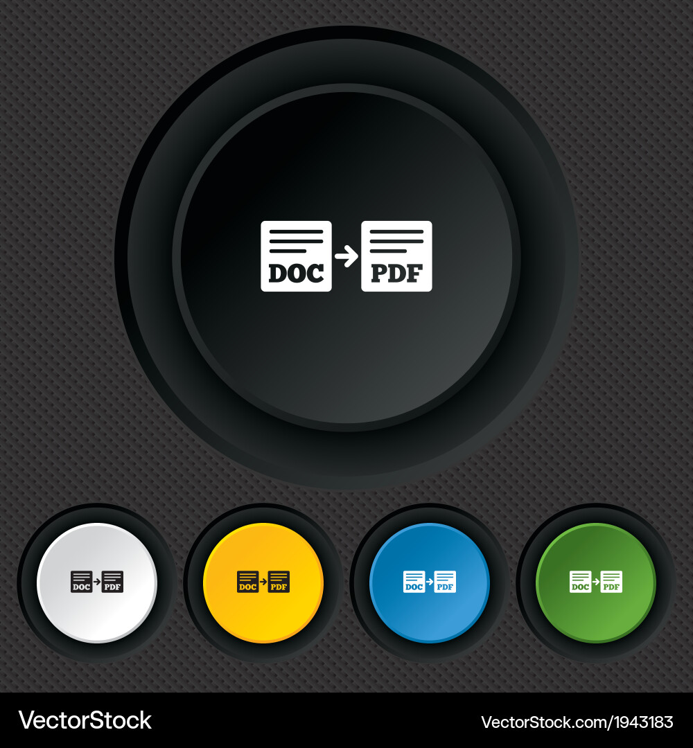Export doc to pdf icon file document symbol Vector Image