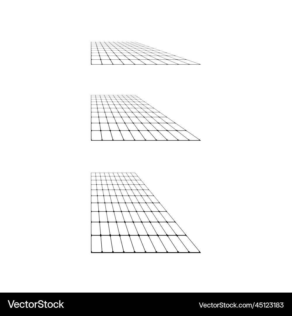 Flat grid surface set rectangle horizontal plane Vector Image