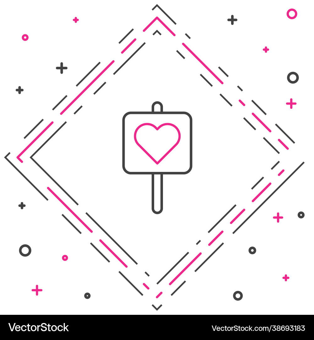 Line map pointer with heart icon isolated on white Line map pointer with heart icon isolated on white vector image