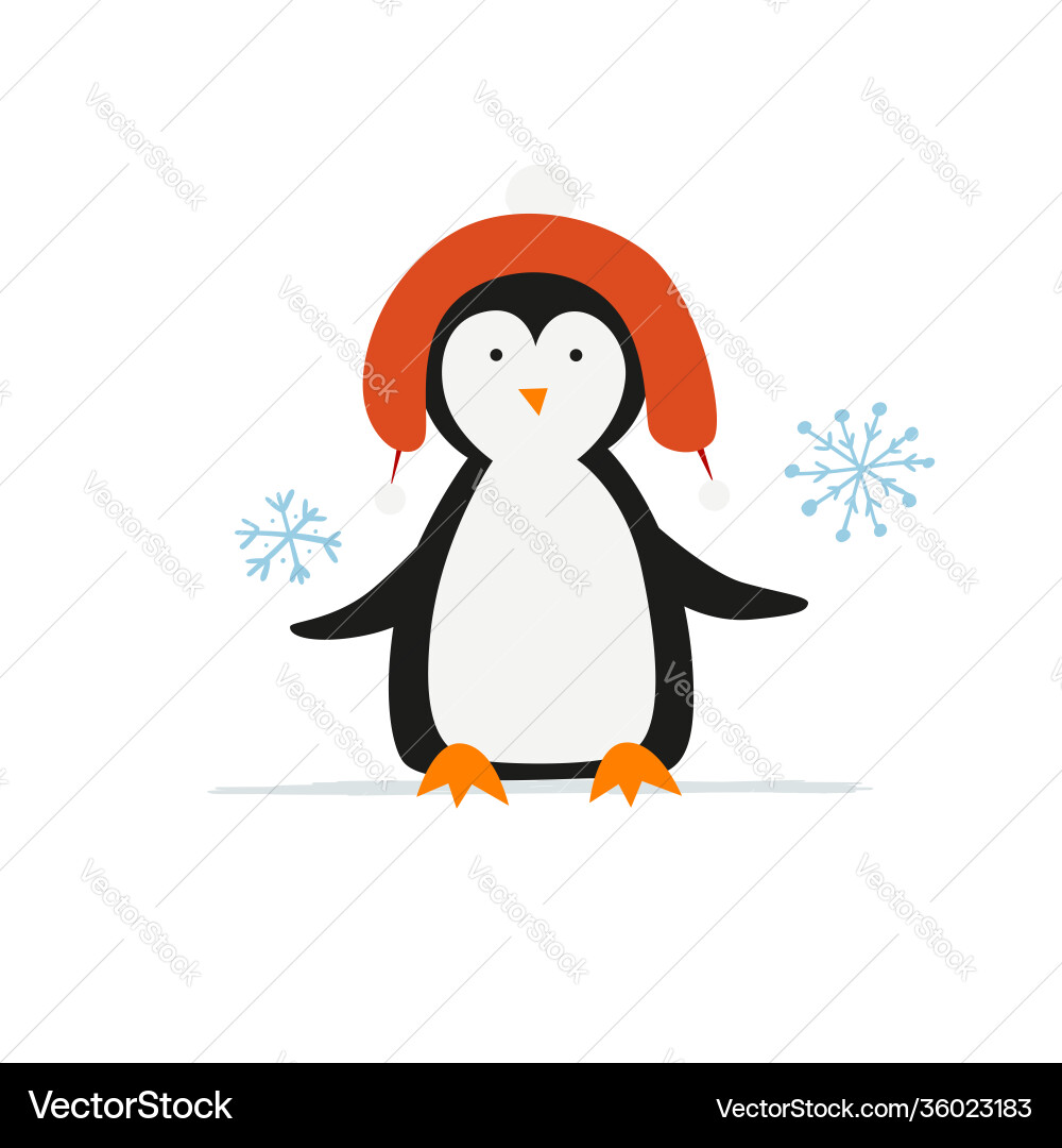 Lustiger Pinguin isoliert auf weißer Skizze für Ihre Lustiger Pinguin isoliert auf weißer Skizze für Ihre vektorbild