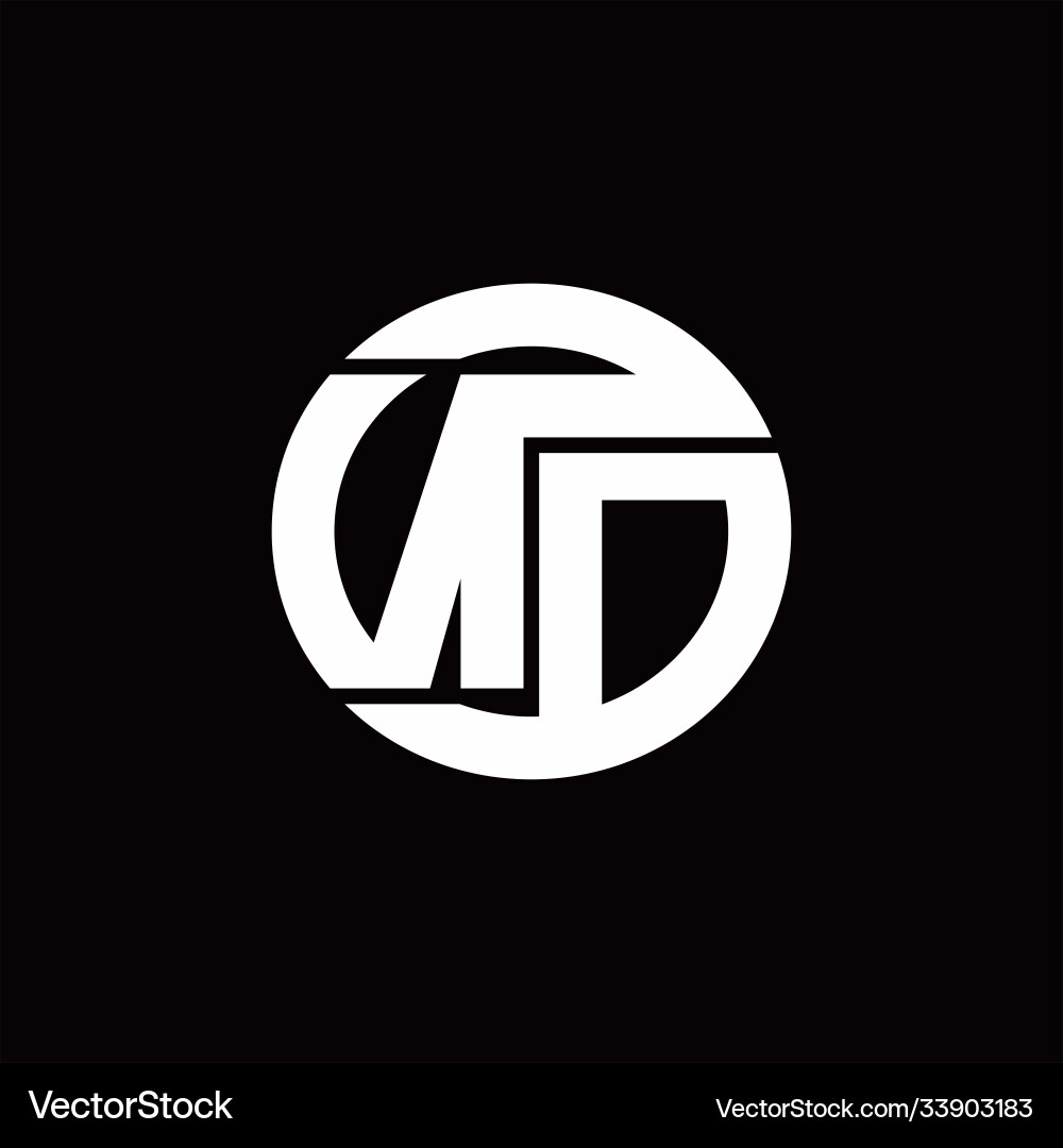 Nd logo monogram with rounded line swipe design vector image