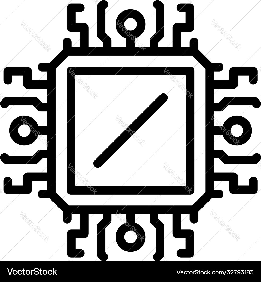 Operating system modern processor icon outline Operating system modern processor icon outline vector image