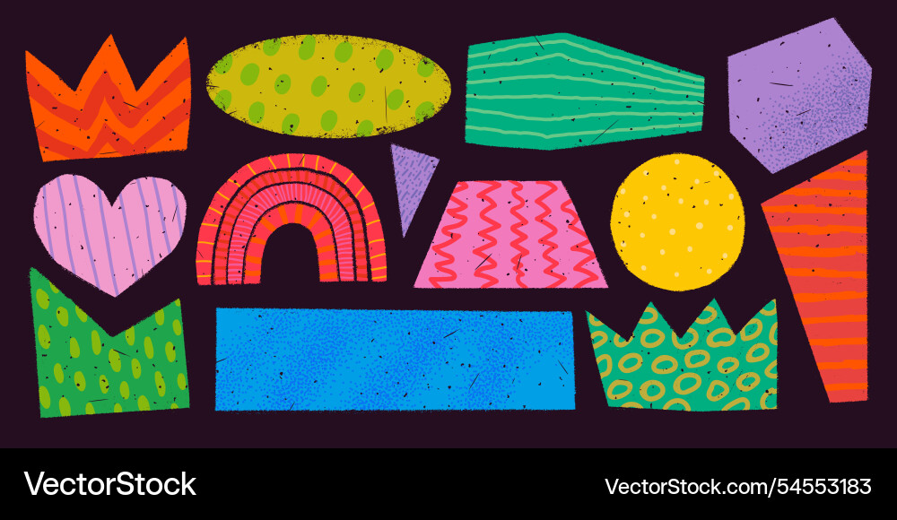 Rough Rustic Shape Elements Vector Image