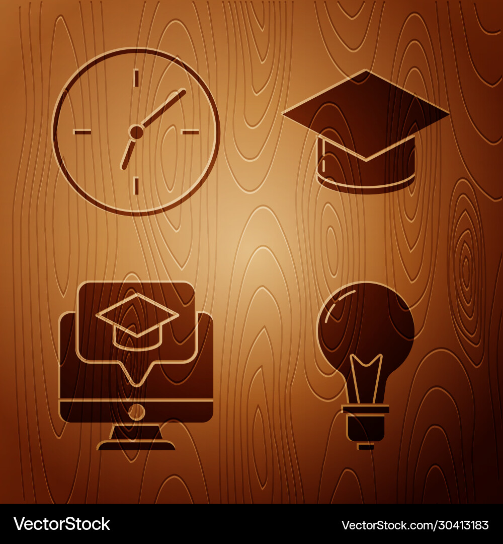 Set light bulb with concept idea clock Vector Image