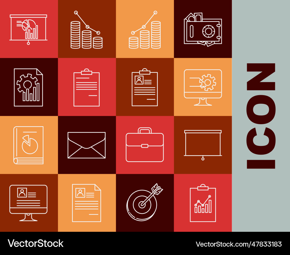 Set line clipboard with graph chart chalkboard Set line clipboard with graph chart chalkboard vector image