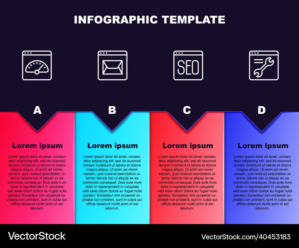 Set line digital speed meter website and mail Set line digital speed meter website and mail vector image