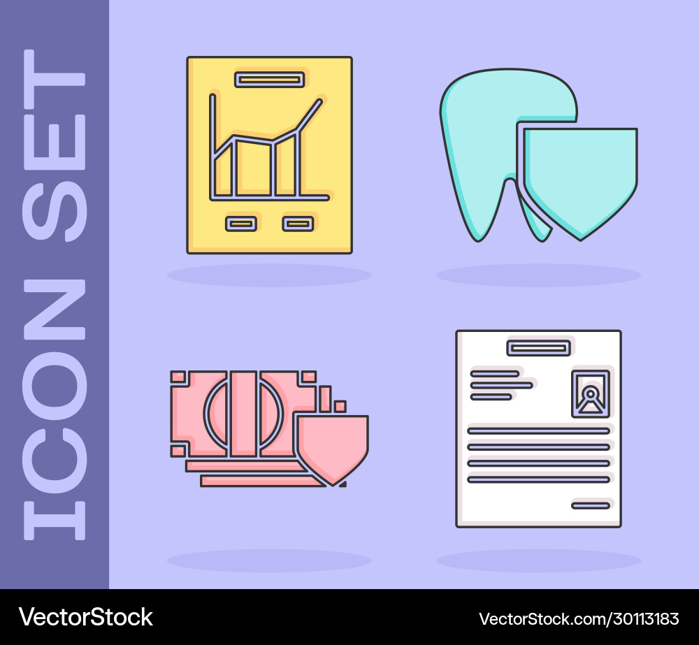 Set personal document with graph chart Vector Image