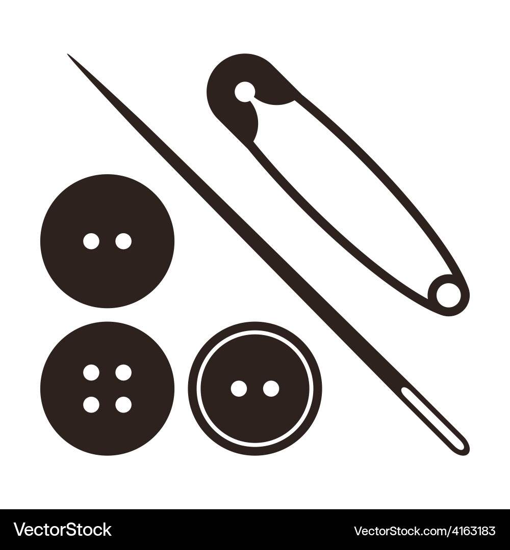 Sewing equipment and needlework set Royalty Free Vector