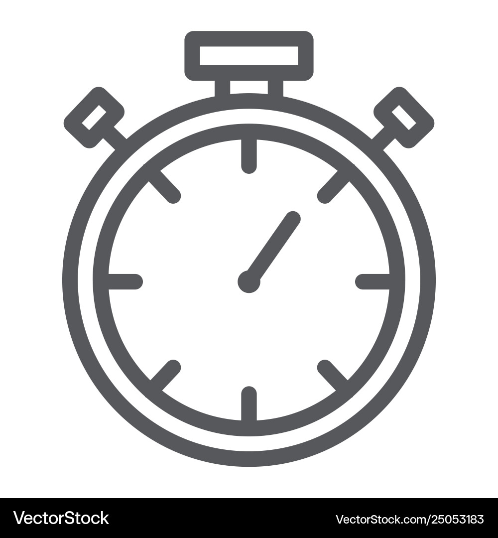 Stopwatch Line Icon - Timer & Countdown vector image